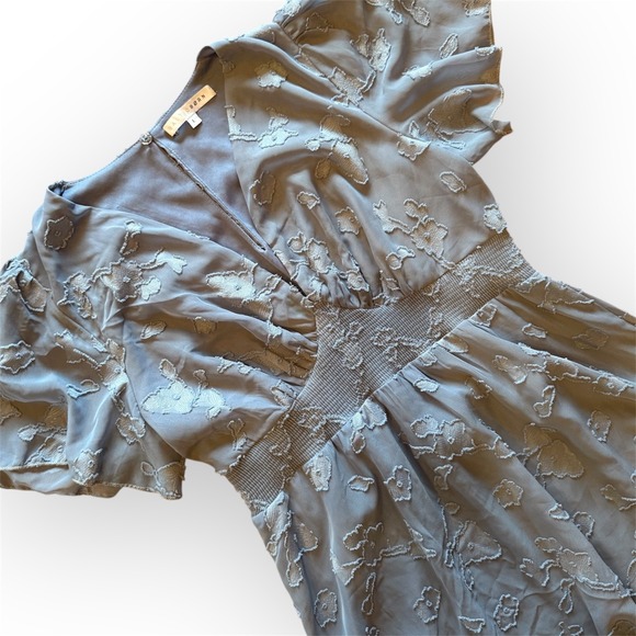 Baltic Born June Blue Floral Flutter Sleeve Midi Dress Large - Picture 3 of 6